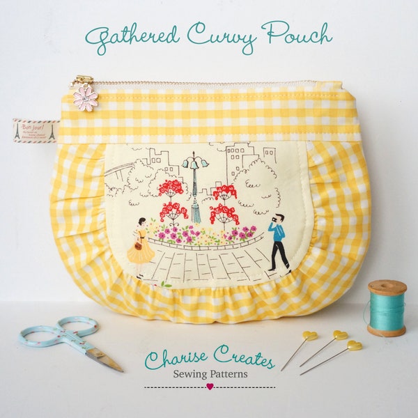 Gathered Curvy Zipper Pouch