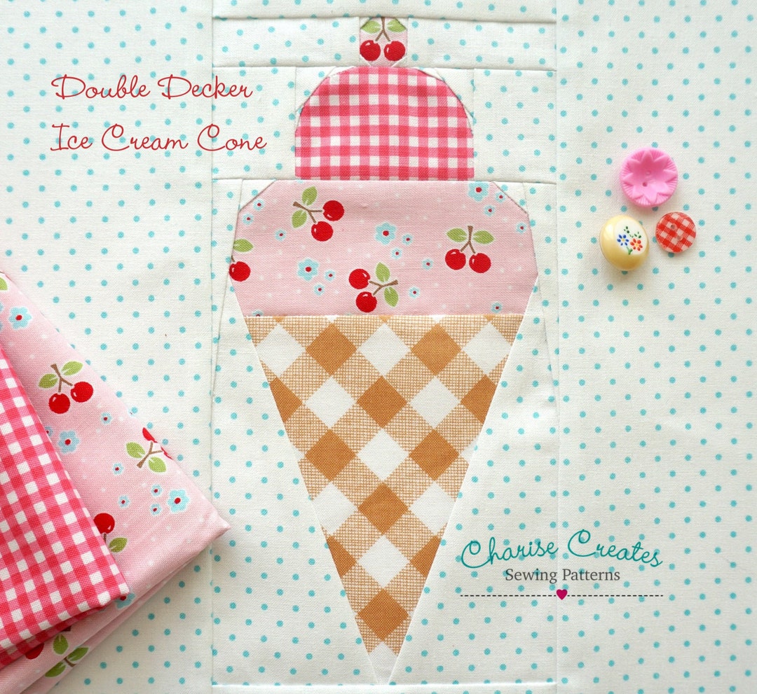 Double Decker Ice Cream Cone a Paper Piecing Pattern - Etsy