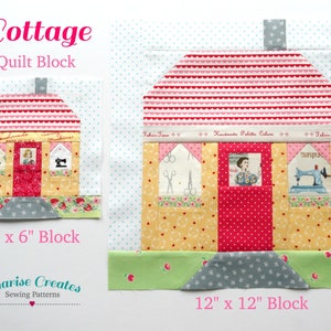 Cottage quilt block, a PDF Pattern