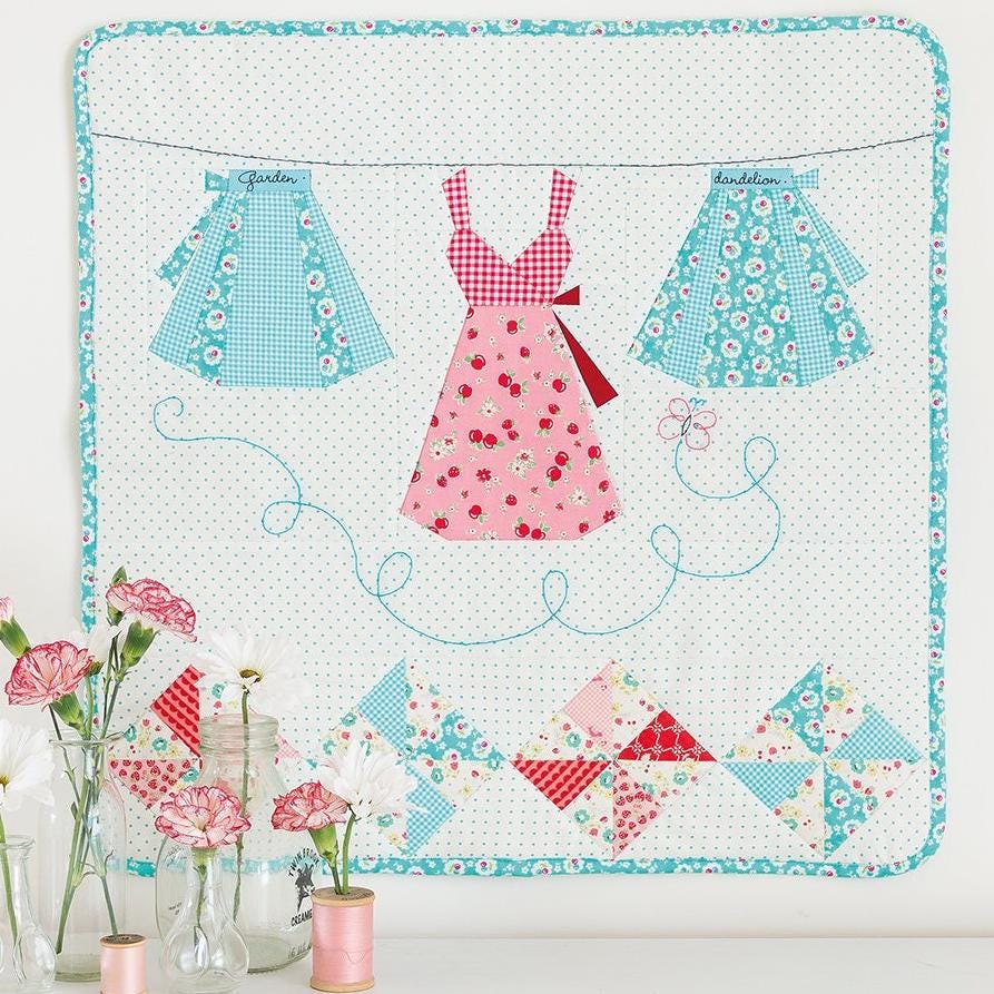 Clothesline Mini Quilt / Pillow cover