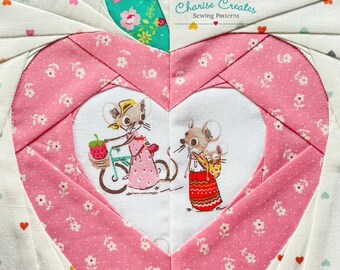 Apple Heart ~ Foundation Paper Pieced Pattern