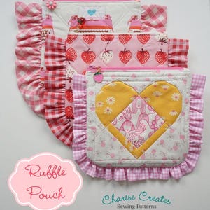 Ruffle Zipper Pouch / Crossbody Purse, a PDF Pattern