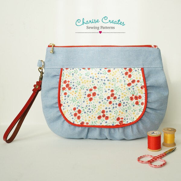 Gathered Curvy Zipper Pouch