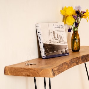 Live Edge Console Table | Choose Your Tabletop | Handmade Hallway Table | Hairpin Legs | Narrow Radiator Console | Solid Ash Wood Furniture