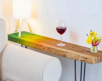 Live Edge Narrow Console Table, Color Modern Entryway Table