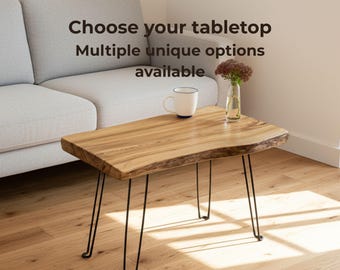 Unique Live Edge Coffee Tables | Tabletop Options | Hairpin or U-Shaped Legs