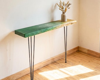Live Edge Console, Modern Statement Furniture, Cozy Sofa Table
