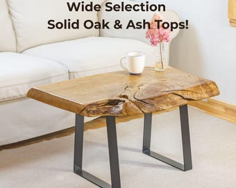 Handmade Coffee Tables from Oak and Ash Wood, Unique Live Edge Design, Rustic Living Room Furniture