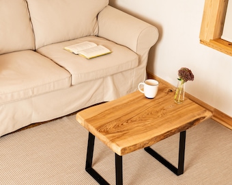 Unique Live Edge Coffee Table with Foldable Hairpin or U shaped legs, Handmade