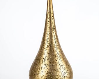Marokkanische Messing Teardrop Stehlampe - Hand durchbohrtes Umgebungslicht