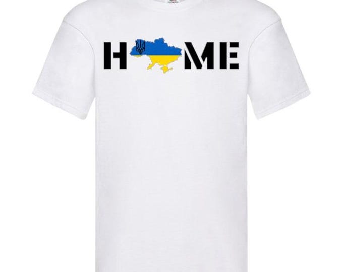 Featured listing image: Ukraine is my Home T-Shirt flag of ukraine Trezub Fruit of Loom All Sizes