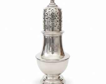 1886 Victorian Silver Sugar Shaker By John Aldwinckle & Thomas Slater - with The Arkwright Family Golden Eagle Crest