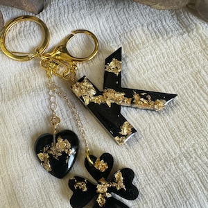 Resin Letter Keychain,resin Alphabet Key Ring,epoxy Letter Keychain ...