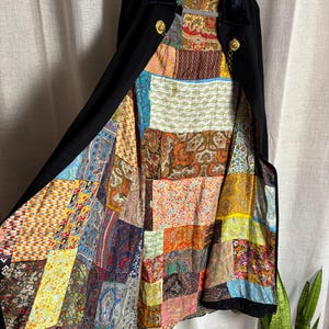 Vintage Wool Cape Lined with Liberty of London Scarves