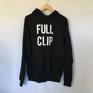 FULL CLIP Black Hoodie // Gang Starr // Hip Hop // Rap Tee