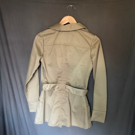 1970s Big E Levis Khaki Belted Jacket / 70s Colla… - image 5