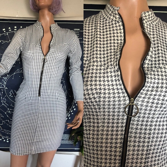 Houndstooth top bodycon dress