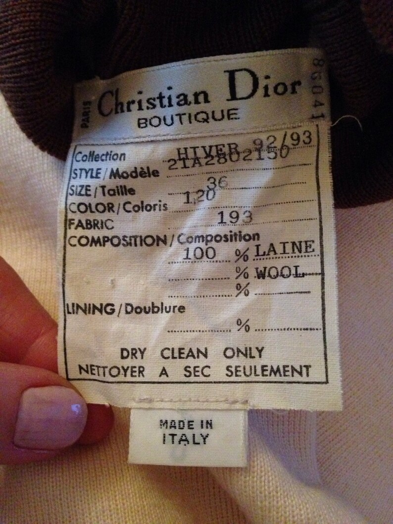 Vintage DIOR Christian Dior Paris Boutique Label Winter 1992 | Etsy