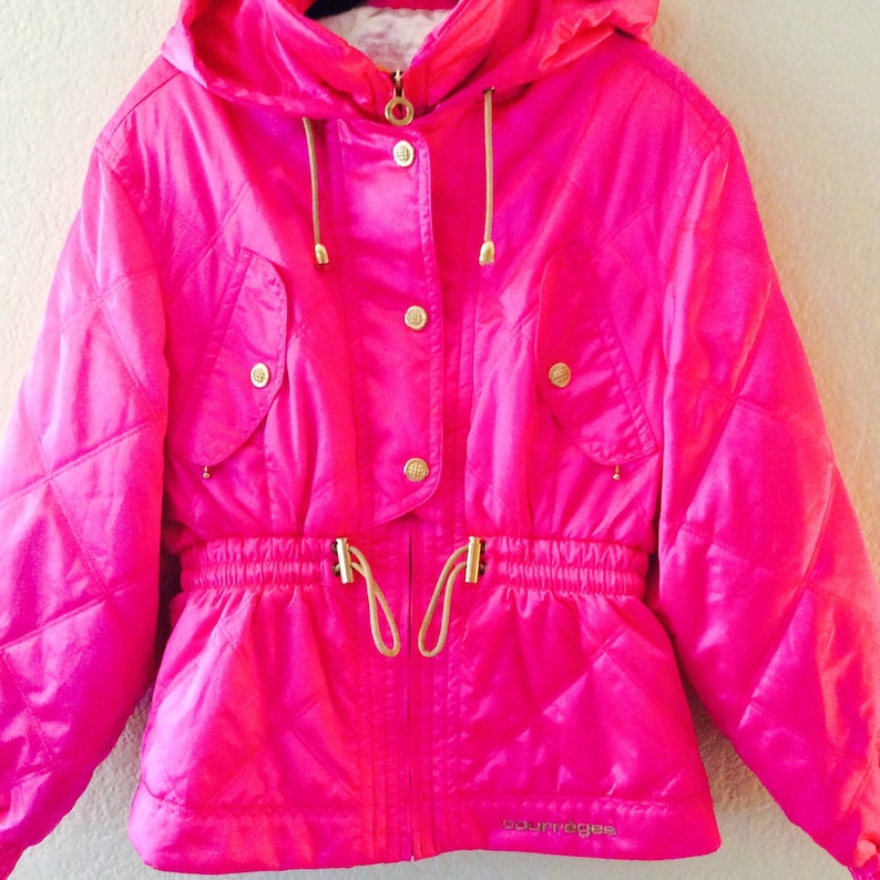 COURREGES Hot Pink Quilted Satin Jacket