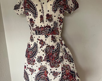 Vintage Paisley Cotton Dress