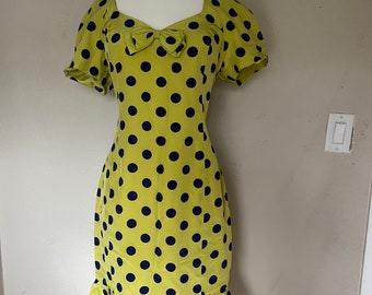 Vintage 1980s Nipon Boutique Silk Polka Dot Dress