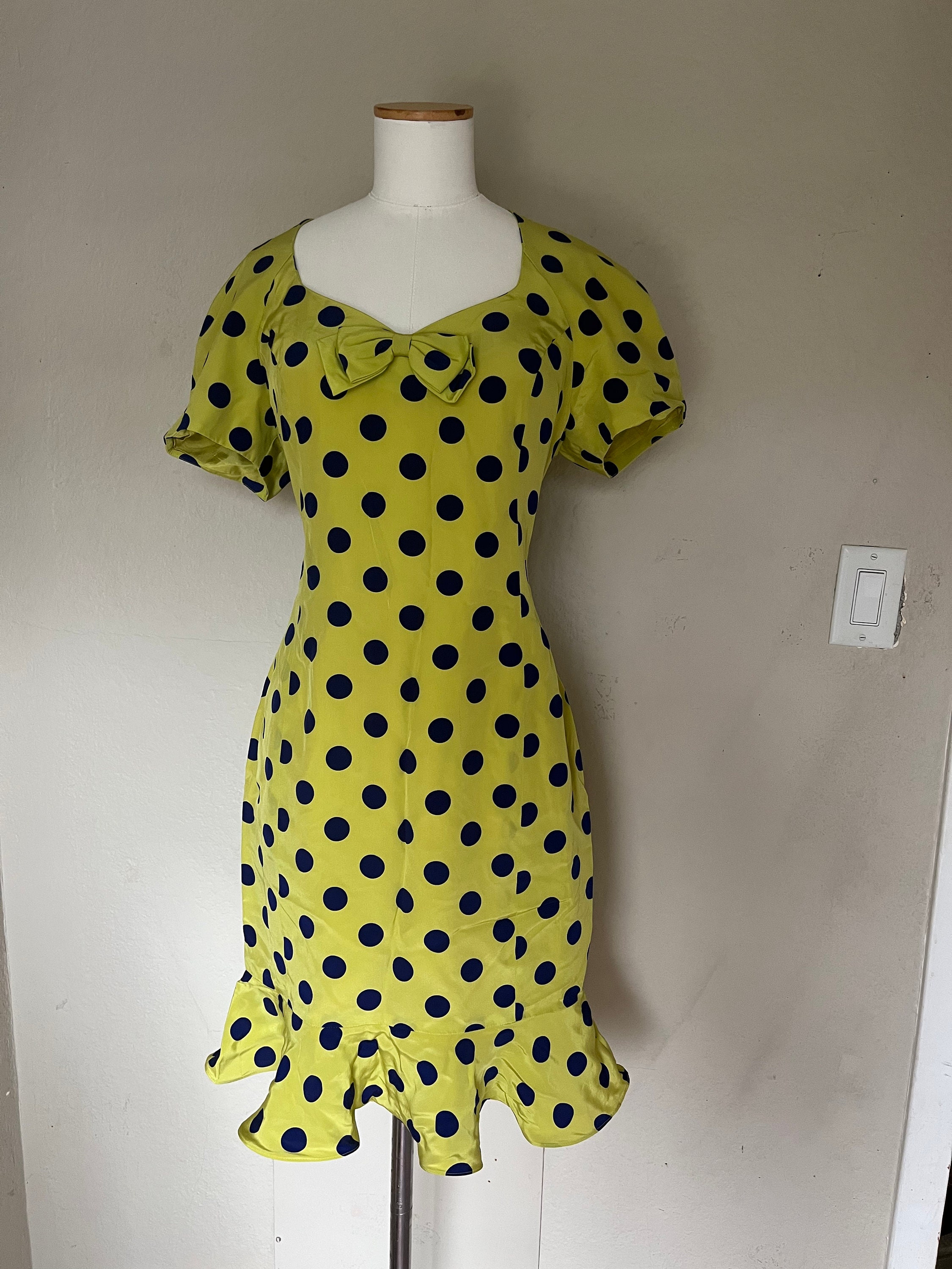 Lace and beads polka dot dress cheap
