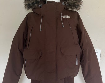 Y2K The North Face 2000s Brown Goose Down Parka Jacket / Puffer Jacket / Bomber Jacket