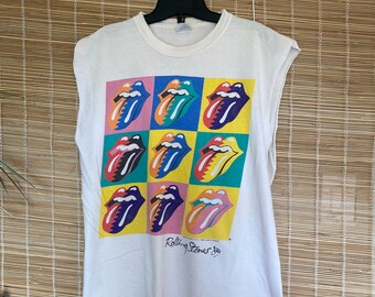 1989 Rolling Stones Steel Wheels Tour Multicolour Tongues Tshirt / Vintage Rolling Stones Tshirt / Vintage Band Shirt / Vintage Rock tee