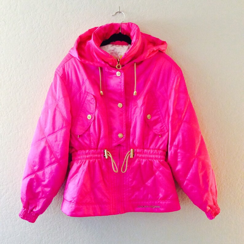 COURREGES Hot Pink Quilted Satin Jacket