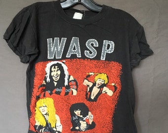 RARE W.A.S.P. Rock tee / WASP Concert T-Shirt / 80s Heavy Metal // Free Shipping