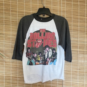 Vintage THE ROLLING STONES 1980 Baseball Tee /Vintage Rolling Stones Tshirt / 50-50 Rock tee / Vintage Band Tshirt