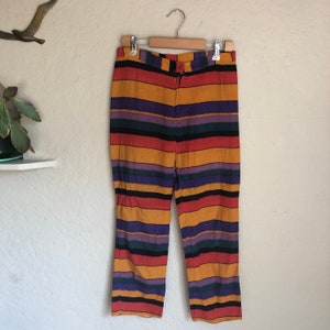 Pantaloni a sigaretta / Capri / Pantaloni anni &#39;40 / Culotte / Clam Diggers in cotone sottile a righe vintage anni &#39;40