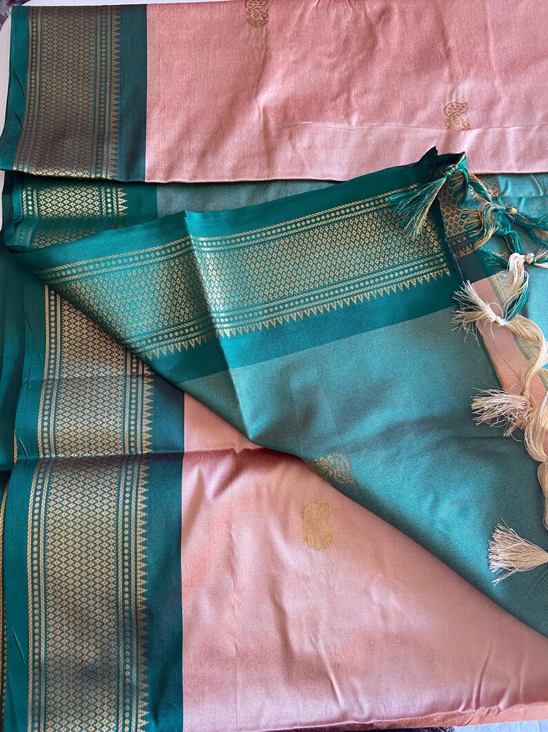 Temple border Antic Design fancy soft Sarees