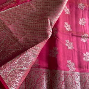 Beautiful super Soft Tusser Silk Saree (Pink)