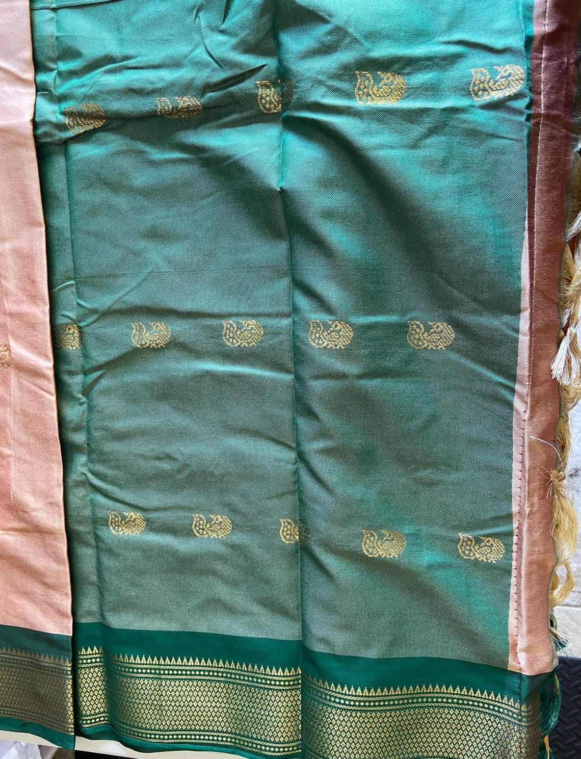 Vegan Soft Temple Border Sarees main image 0