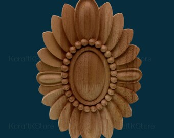 Wooden Carved,Furniture Carving Apliques, Rosettes Applique Onlay, Home Decor, Housewarming Gift, DIY Craft Supply, Ornate Design