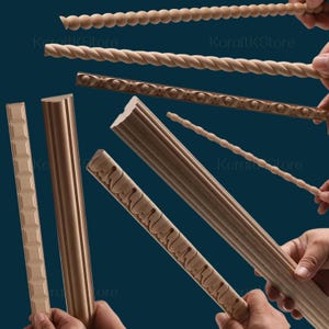 Unpainted Carved Line Bars for Edges Frames Mirror, Onlay wood carving lines, Carved Wood Molding for Wall Mirror Trim Decals,Ornate molding