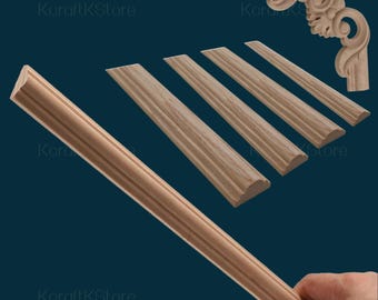 Nautical Unpainted Carved Line Bars for Edges Frames, Onlay wood carving lines, Carved Wood Molding for Wall Trim, Wood Carving Deca
