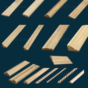 Unpainted Carved Line Bars for Edges Frames Mirror, Onlay wood carving lines, Carved Wood Molding for Wall Mirror Trim Decals,Ornate molding