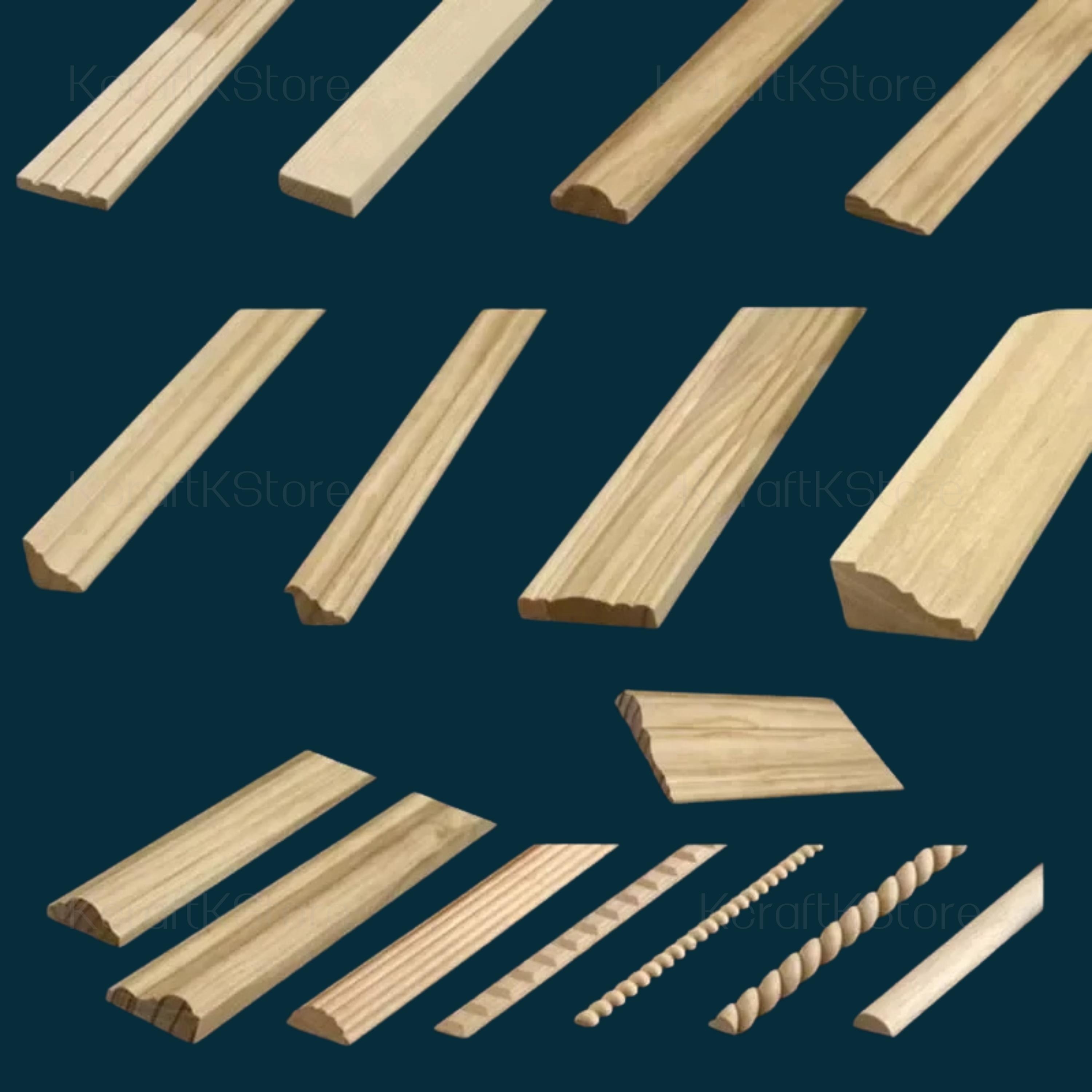 Modanature Legno Smerlato - 20 Pezzi 16x2 Pollici Per Decorazione