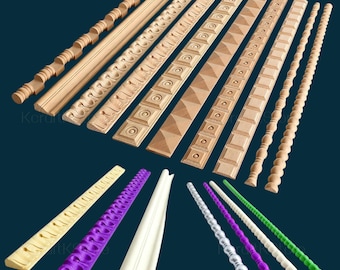 Wood Molding Trim, Wood Frame, Corner Cabinet, Unpainted Carved Line Bars for Edges Frames Mirror, Onlay wood carving lines