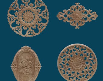 Corner Appliques Frame Wall Door Furniture Woodcarving Decorative
