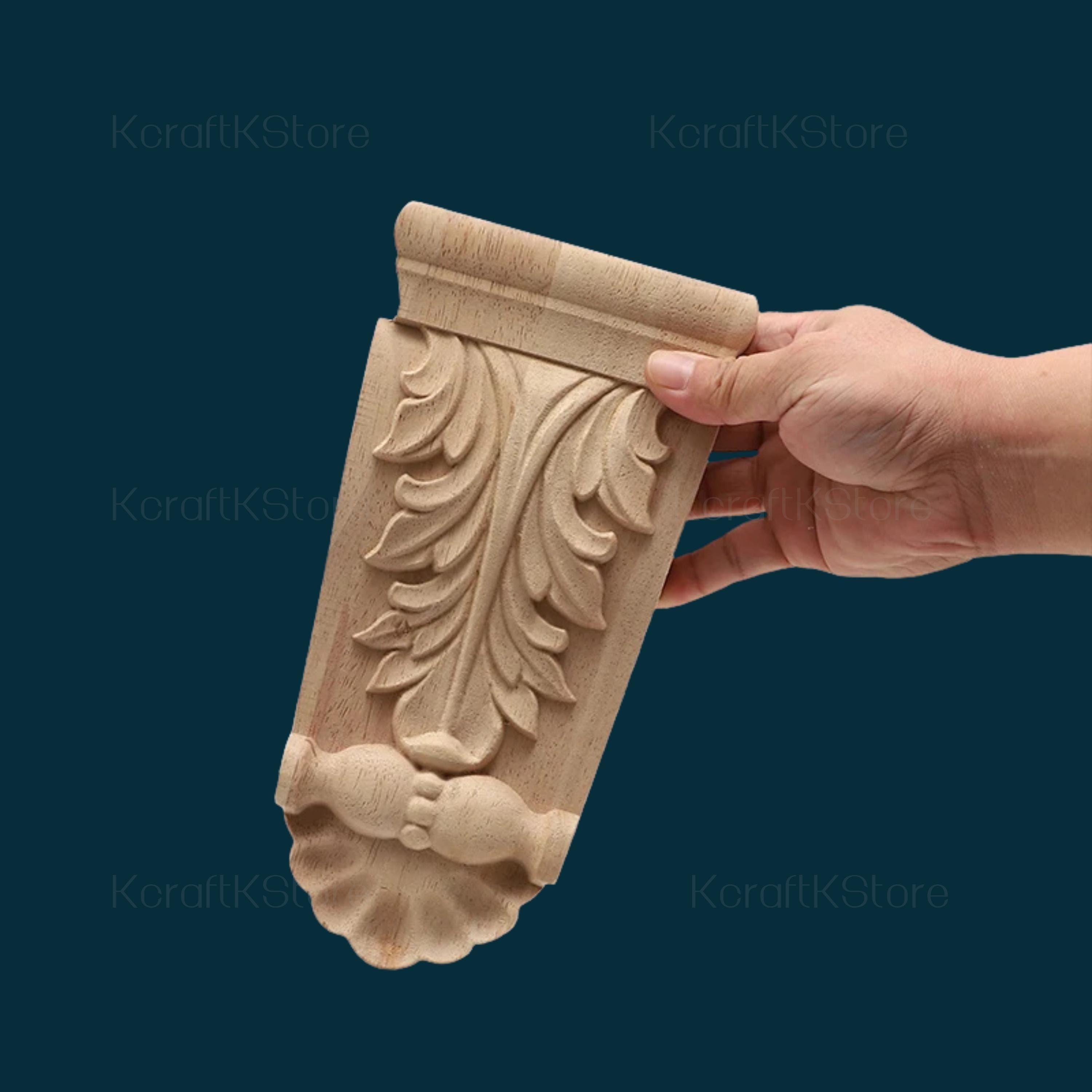 Roman Column Corbel, Wooden Roman Column, Carved Corbel, Flower Wood ...