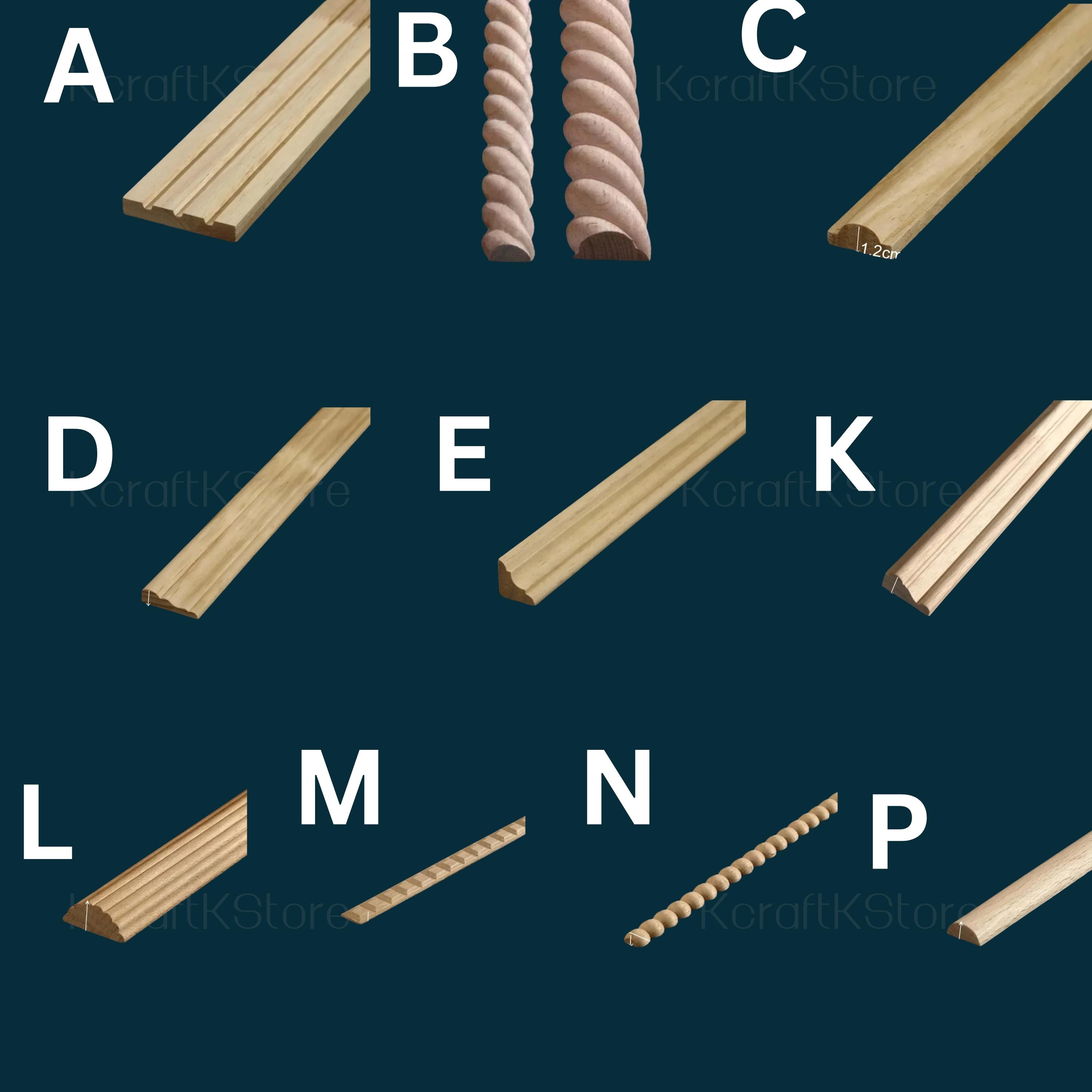 Unpainted Carved Line Bars for Edges Frames Mirror, Onlay Wood Carving ...