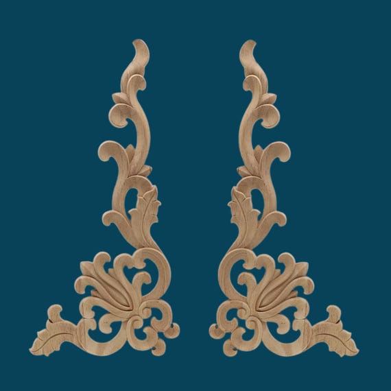 Aazon.co: Wood Carved Furniture Appliques Decor DIY,Unpainted