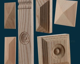 Rectangle Retro molding wood applique, Flower Wood Carving Natural Wood Appliques, Unpainted Square Wood Applique Onlay,Furniture Carving