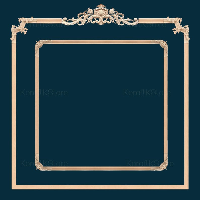Unpainted Carved Line Bars Edges Frames , Onlay Wood Carving Lines ...
