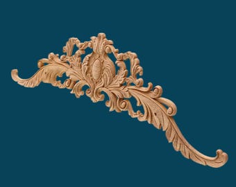 12''to32'' Vintage wood carving corner applique decorations, Unpainted Wood Carved Applique Onlay, Home Wall Embellishments, wooden figures