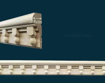 Unfinished Wooden Molding Trim, Decorative Architectural Wood Moulding for Cabinets, Walls and Furniture,Unfinished Wooden Crown Molding