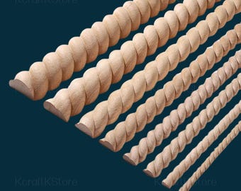 Twist Carvings, Nautical Unpainted Carved Line Bars for Edges Frames, Onlay wood carving lines, Carved Wood Molding for Wall Mirror Trim
